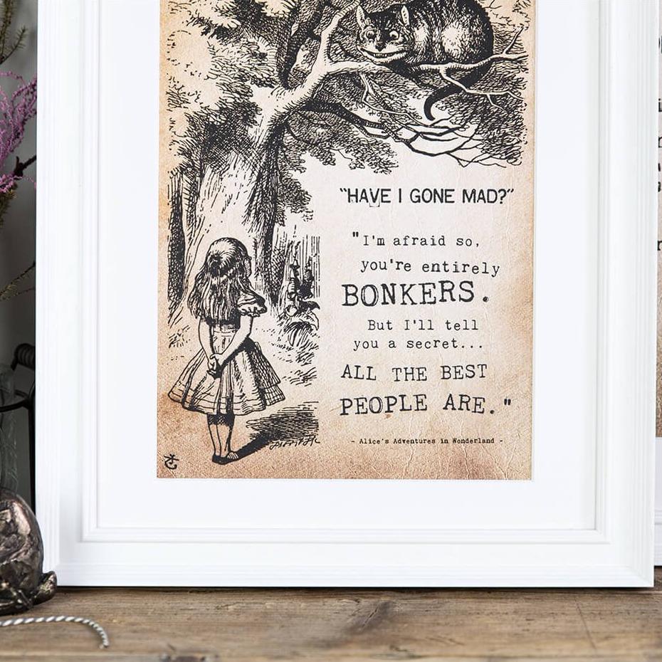Alice in Wonderland ‘Bonkers’ Art Print - I am Nat Ltd - Print
