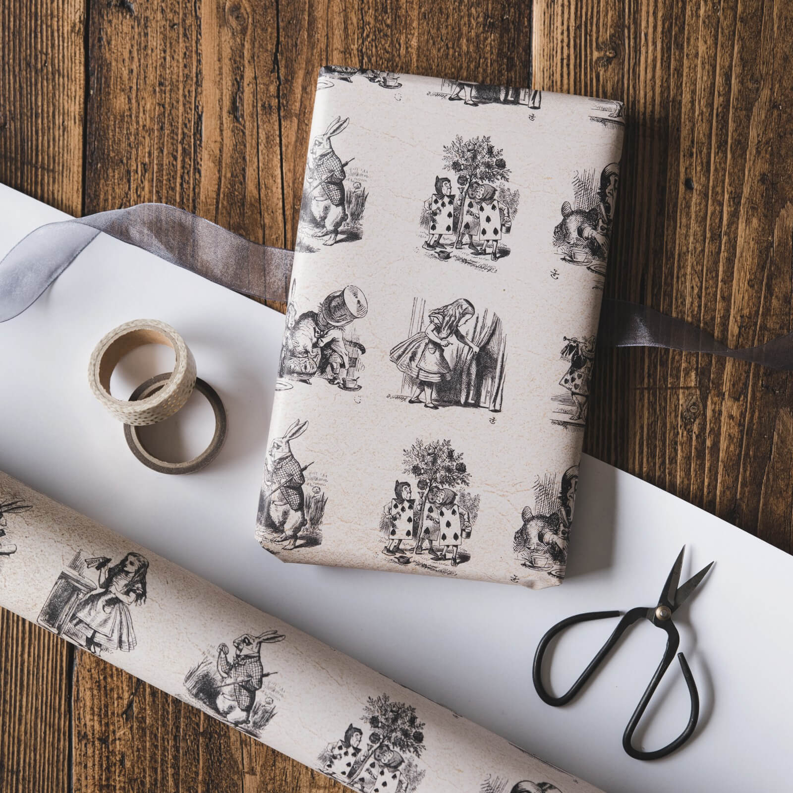 Alice in Wonderland Illustrations Gift Wrap - I am Nat Ltd - Gift Wrap