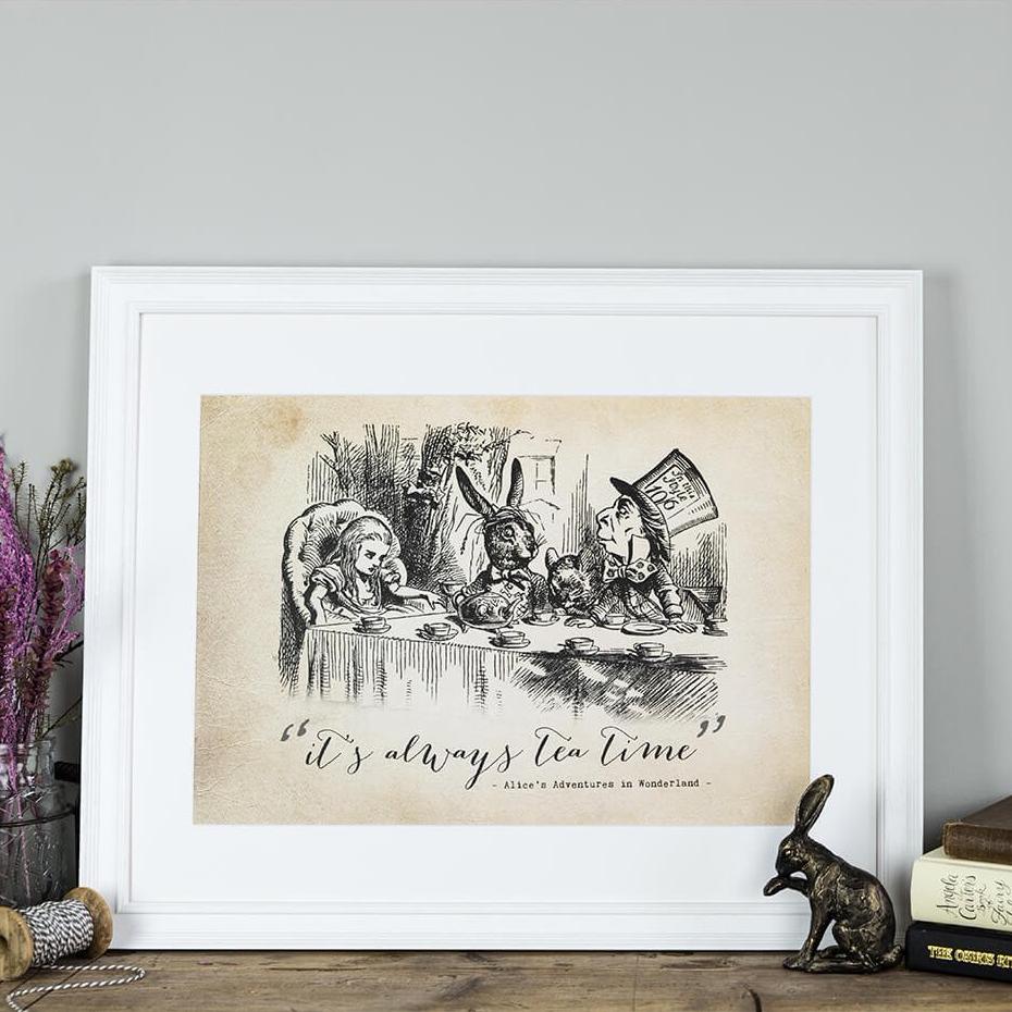 Alice in Wonderland ‘It&#39;s Always Tea Time’ Print - I am Nat Ltd - Print