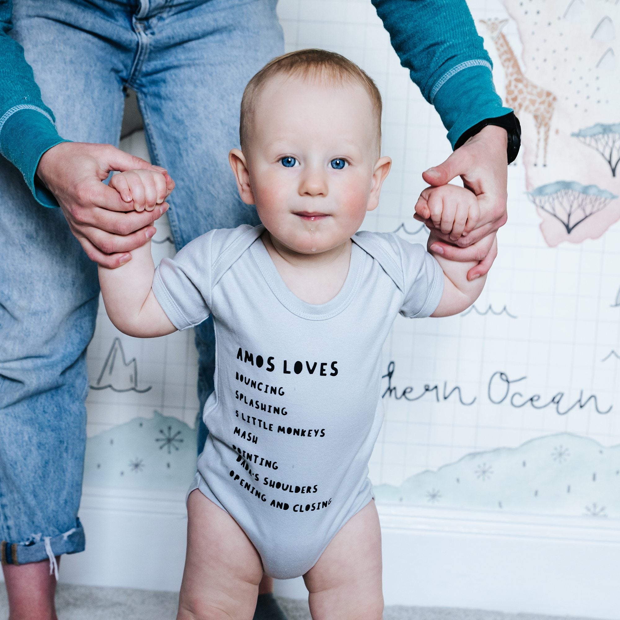 Baby Loves Personalised Babygrow - I am Nat Ltd - Baby Grow