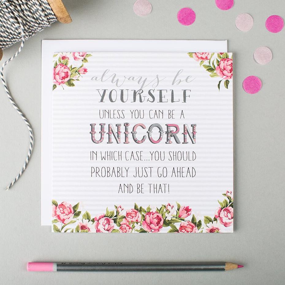 ‘Be A Unicorn’ Encouragement Card - I am Nat Ltd - Greeting Card