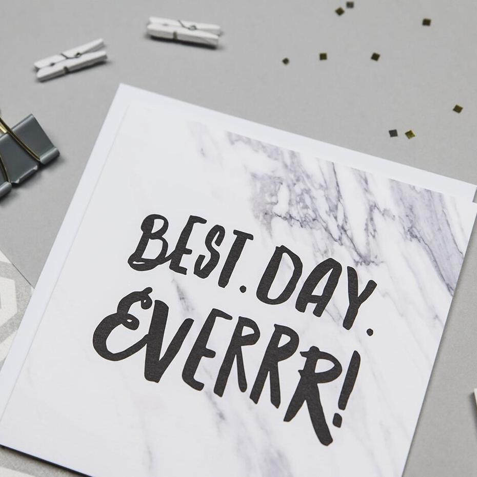 &#39;Best Day Ever!&#39; Funny Wedding Congratulations Card - I am Nat Ltd - Greeting Card