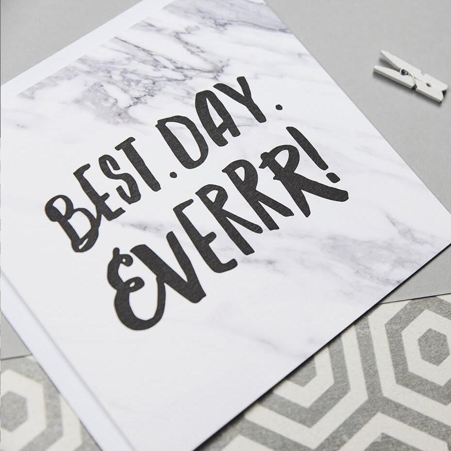 &#39;Best Day Ever!&#39; Funny Wedding Congratulations Card - I am Nat Ltd - Greeting Card