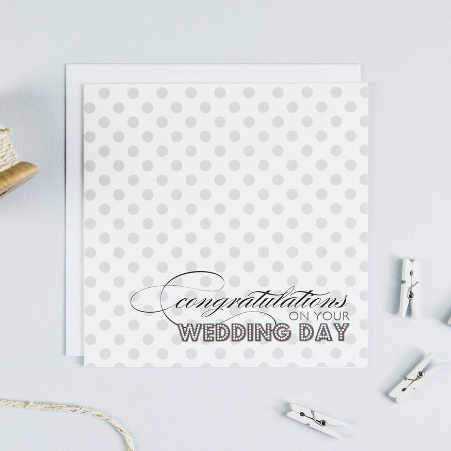 'Congratulations' Polkadot Wedding Day Card - I am Nat Ltd - Greeting Card