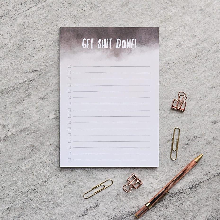 &#39;Get Shit Done&#39; A5 To Do List Notepad - I am Nat Ltd - Notepad