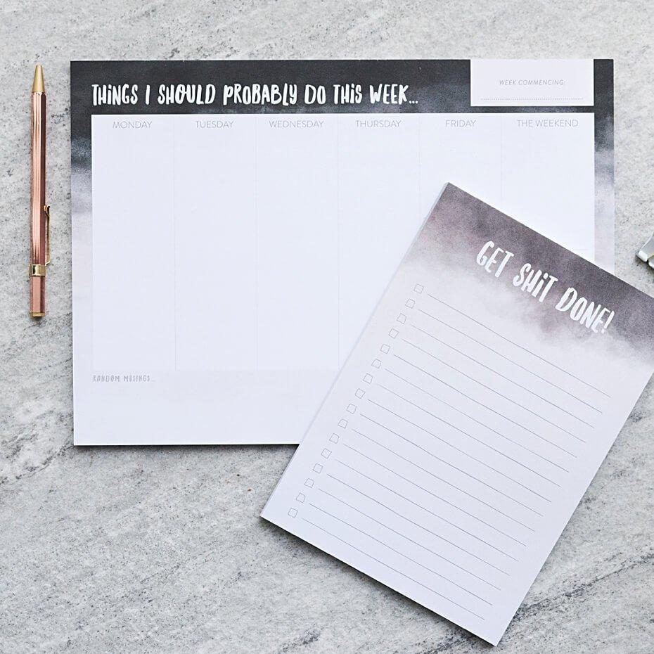 'Get Shit Done' A5 To Do List Notepad - I am Nat Ltd - Notepad