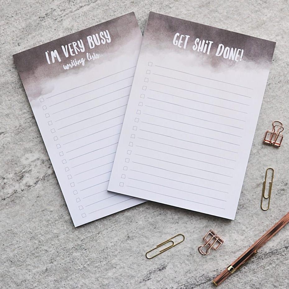 &#39;Get Shit Done&#39; A5 To Do List Notepad - I am Nat Ltd - Notepad