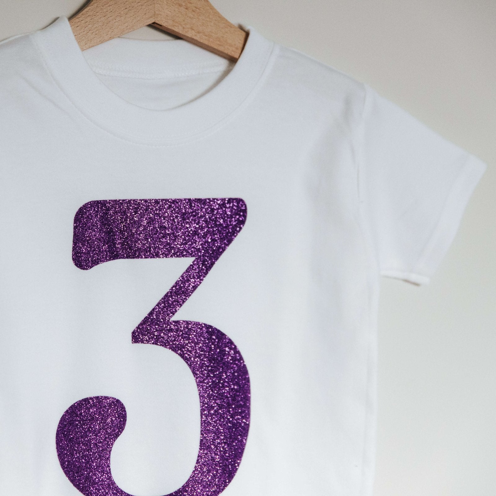 Glitter Number or Initial Children's Birthday T-Shirt - I am Nat Ltd - Children's T-Shirt