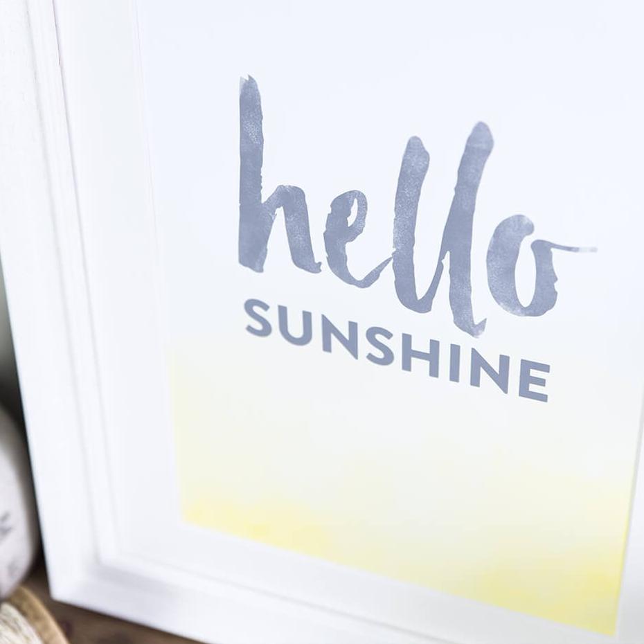 'Hello Sunshine' Typographic Wall Art Print - I am Nat Ltd - Print