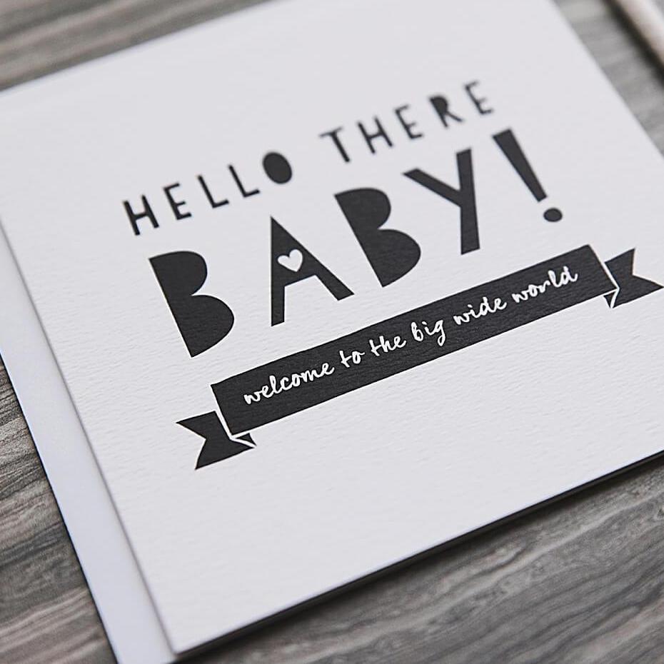&#39;Hello There Baby&#39; Newborn Welcome Card - I am Nat Ltd - Greeting Card