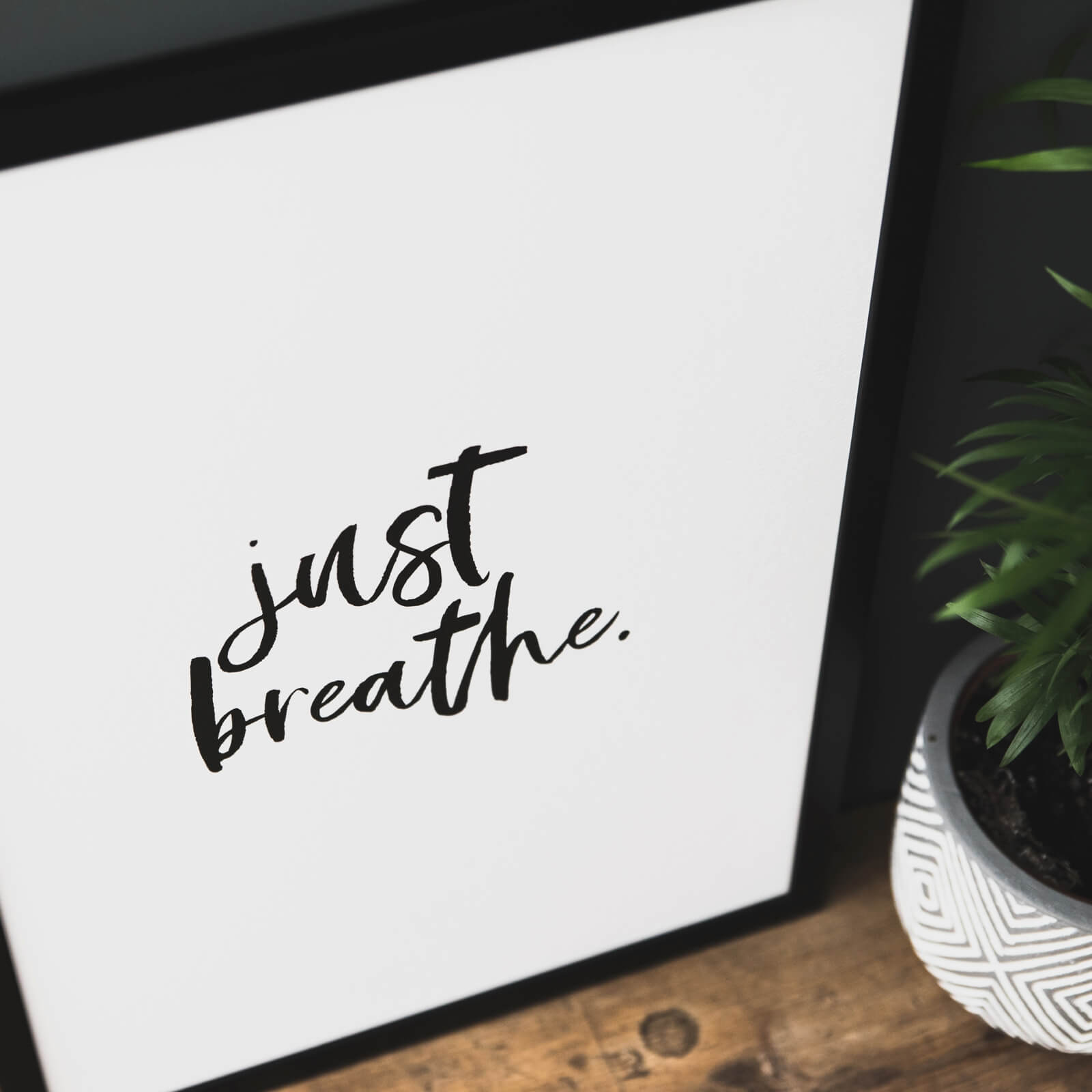 &#39;Just Breathe&#39; Calming Monochrome Print - I am Nat Ltd - Print