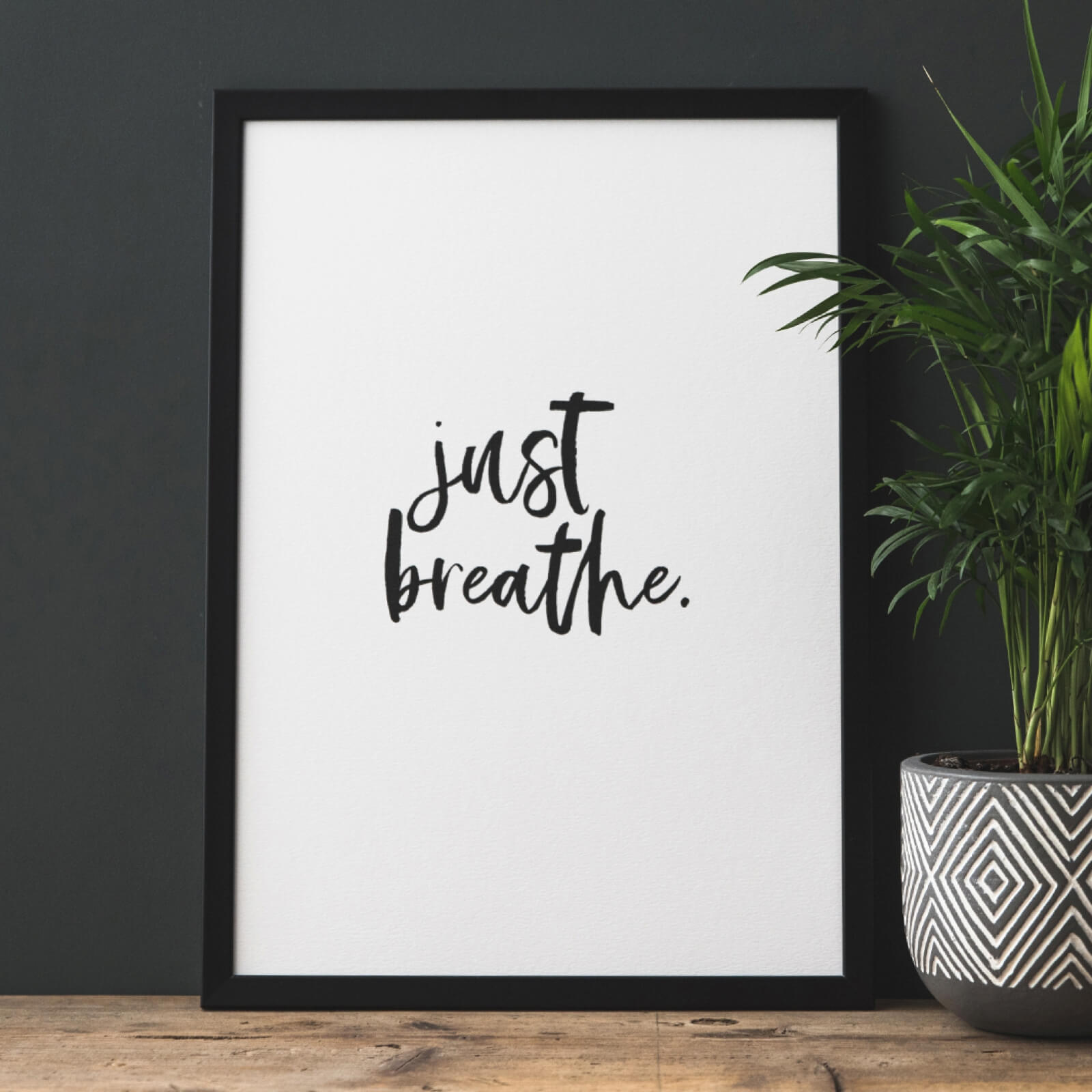 &#39;Just Breathe&#39; Calming Monochrome Print - I am Nat Ltd - Print