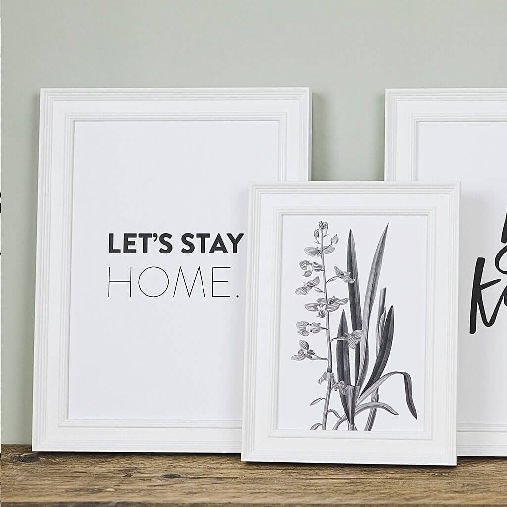 &#39;Let&#39;s Stay Home&#39; Minimalist Typography Print - I am Nat Ltd - Print