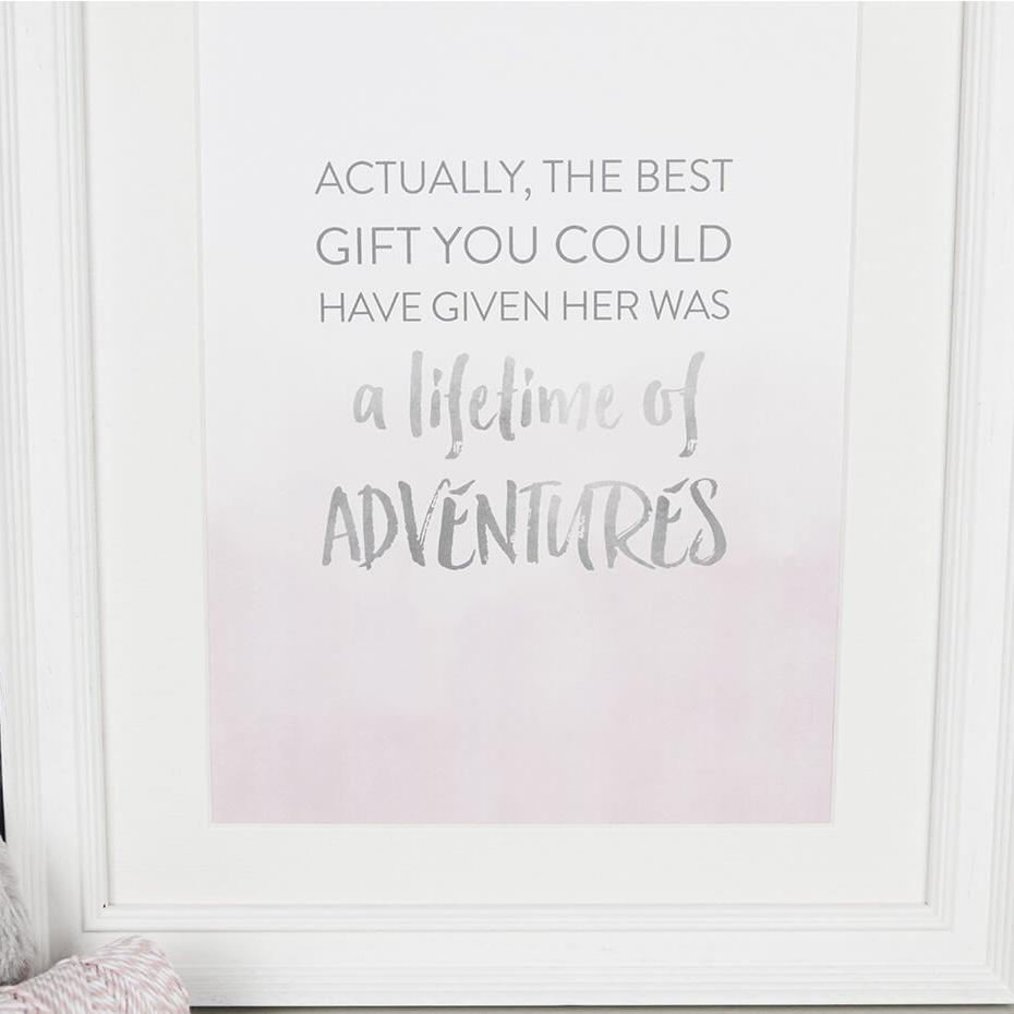 &#39;Lifetime Of Adventures&#39; Typographic Nursery Print - I am Nat Ltd - Print