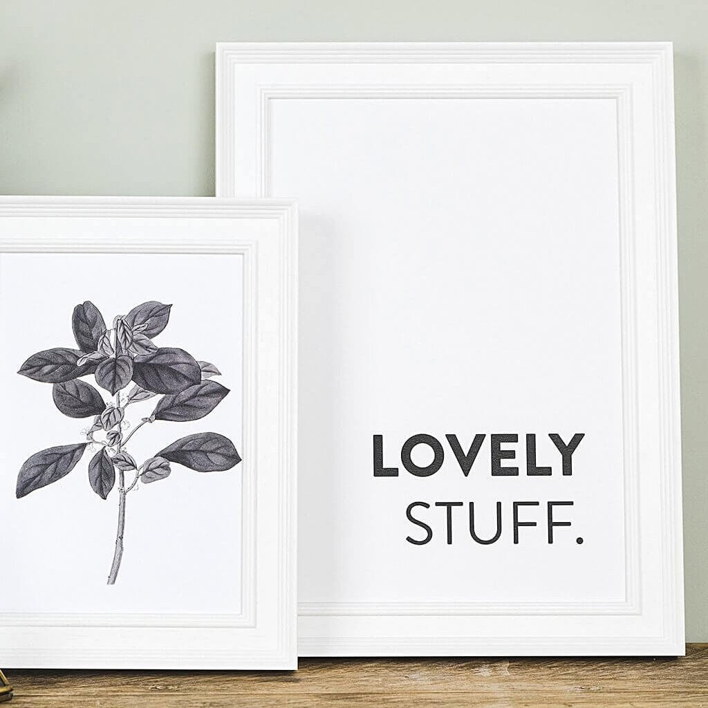 &#39;Lovely Stuff&#39; Minimalist Typography Print - I am Nat Ltd - Print