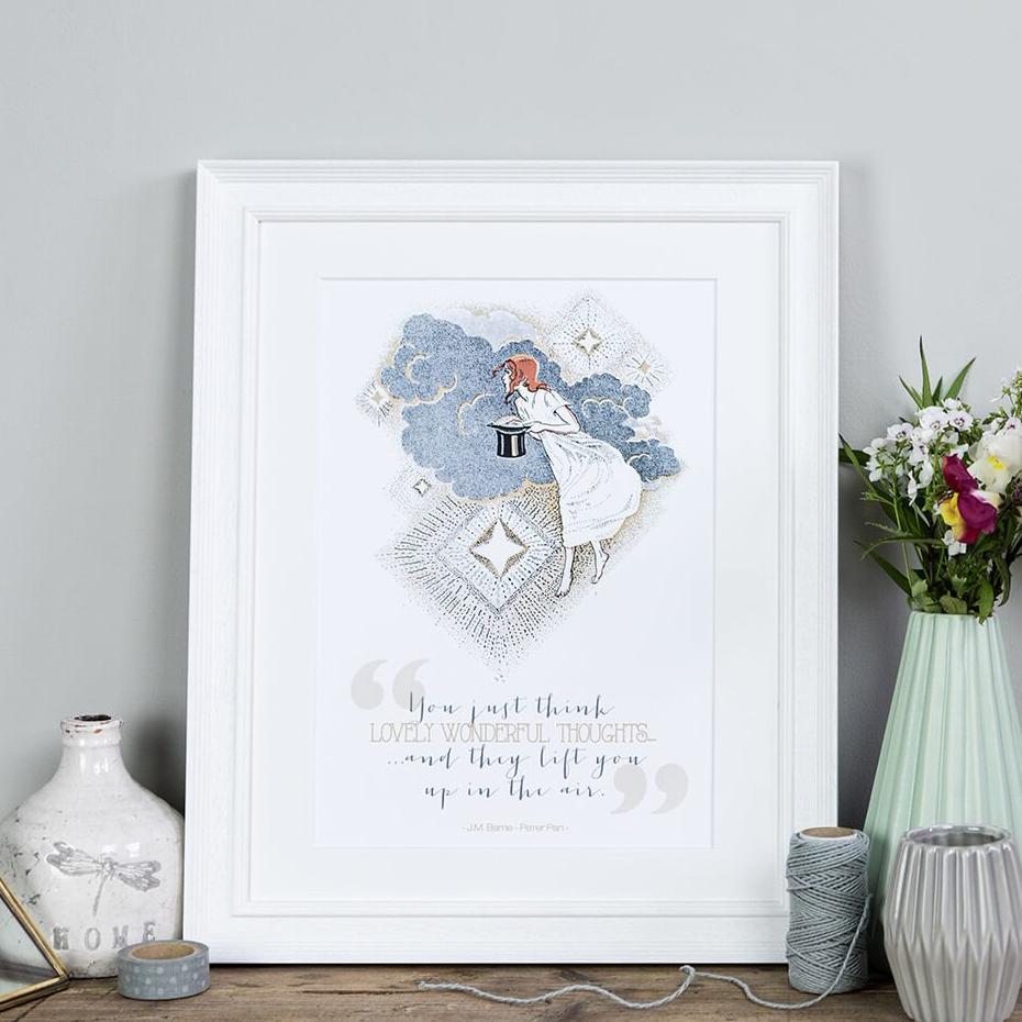 'Lovely Wonderful Thoughts' Peter Pan Quote Print - I am Nat Ltd - Print