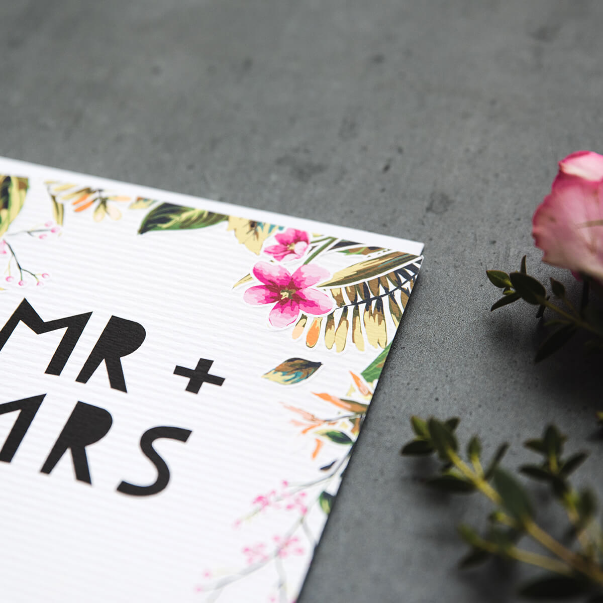 'Mr + Mrs' Tropical Wedding Card - I am Nat Ltd - Greeting Card