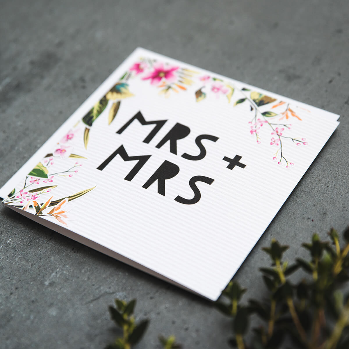 'Mrs + Mrs' Gay Wedding Card - I am Nat Ltd - Greeting Card