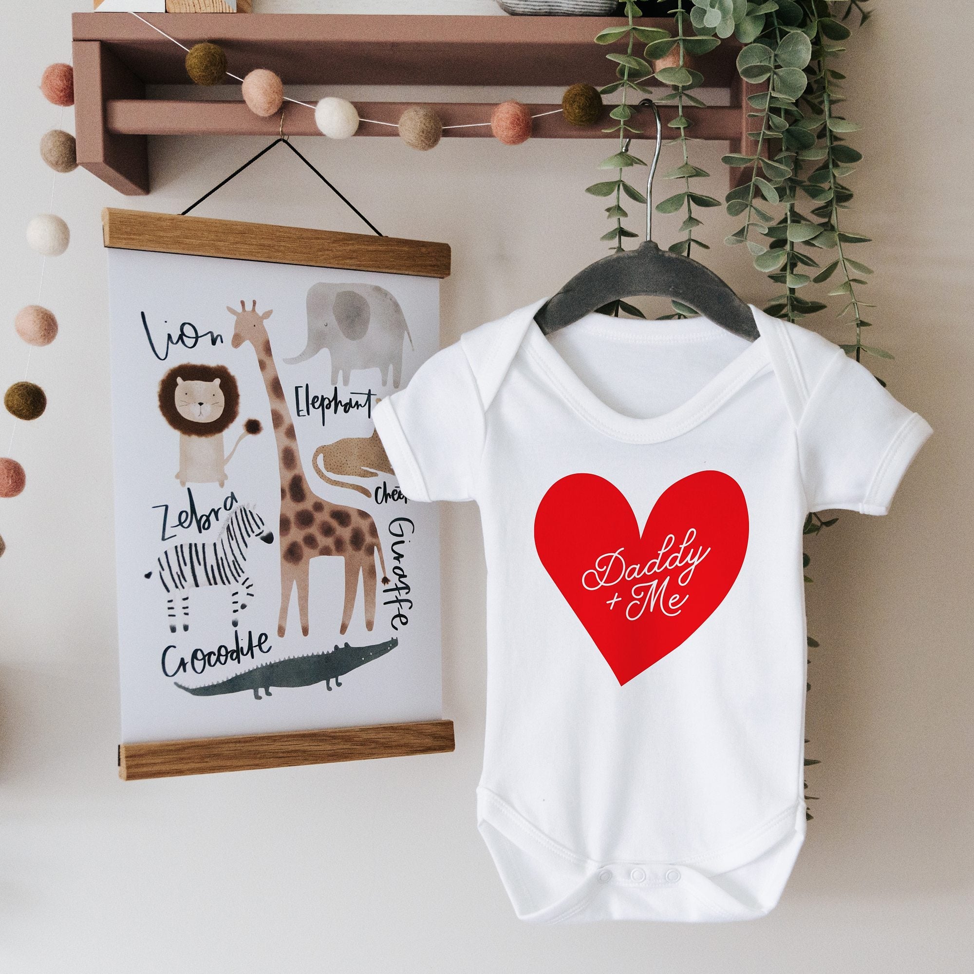 Mummy or Daddy & Me Personalised Heart Babygrow - I am Nat Ltd - Baby Grow
