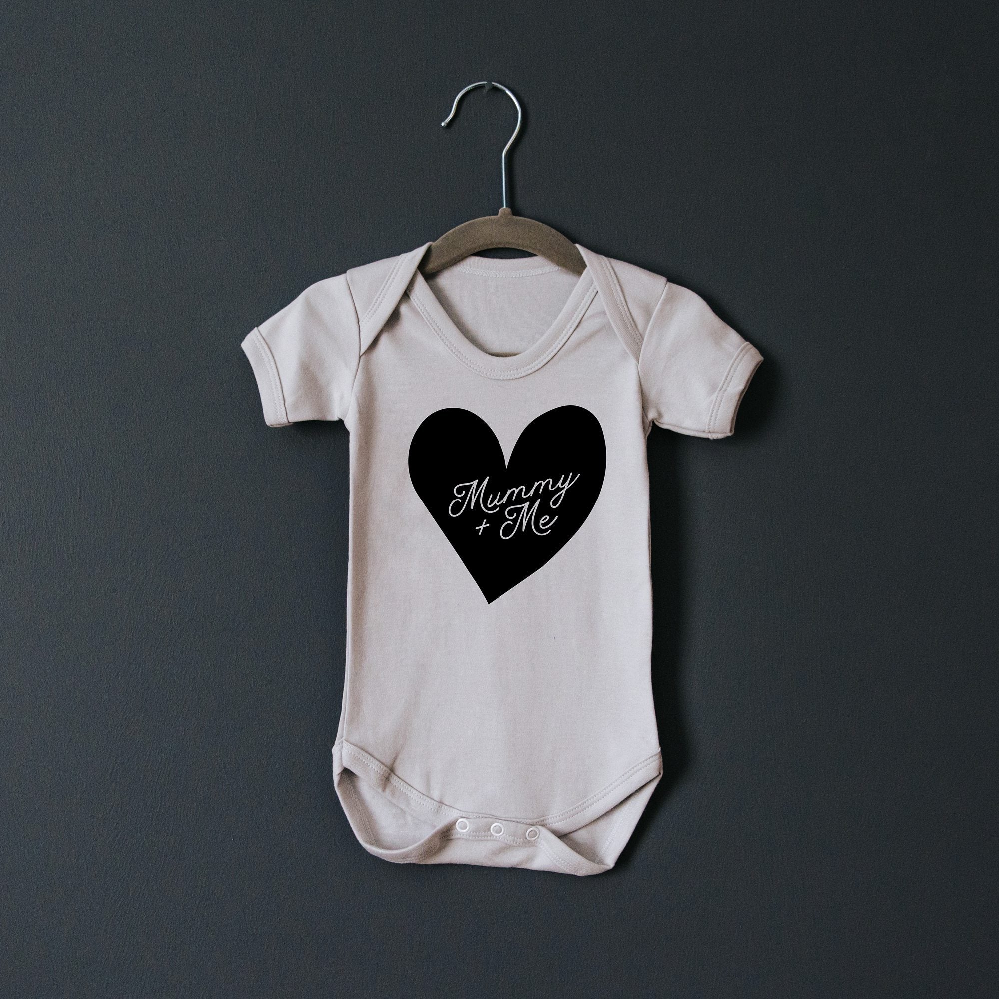 Mummy or Daddy & Me Personalised Heart Babygrow - I am Nat Ltd - Baby Grow