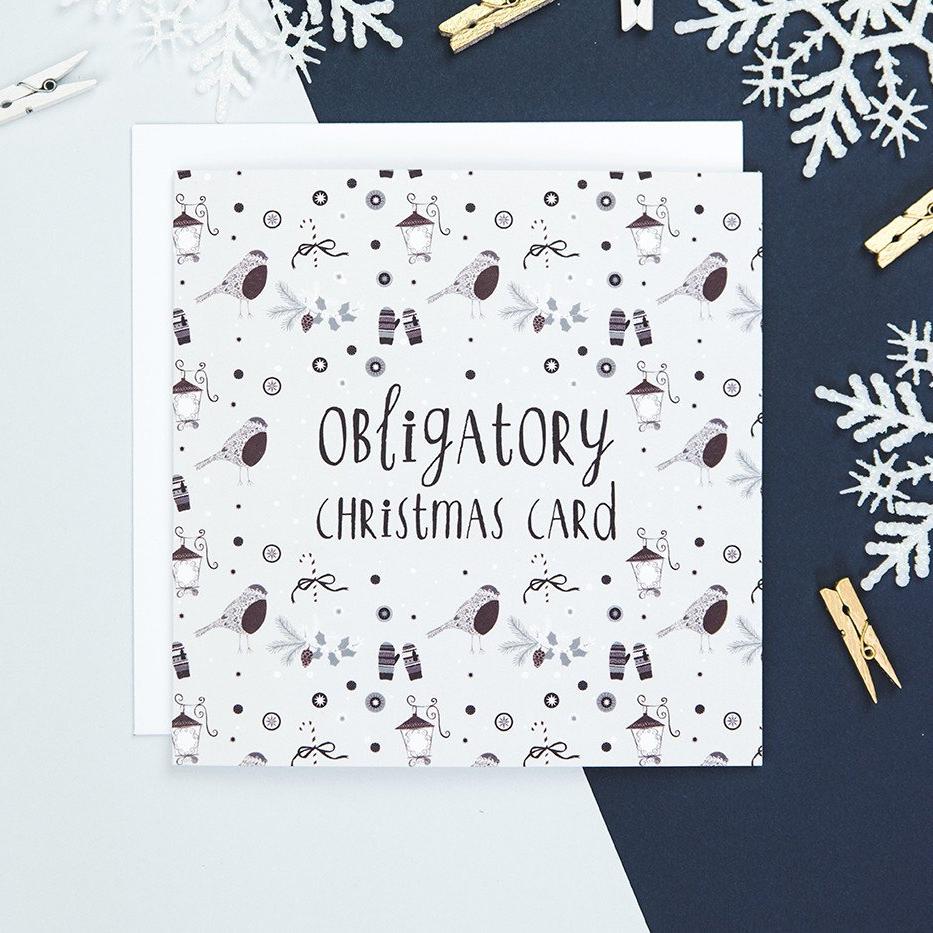 &#39;Obligatory Christmas&#39; Funny Christmas Card - I am Nat Ltd - Greeting Card