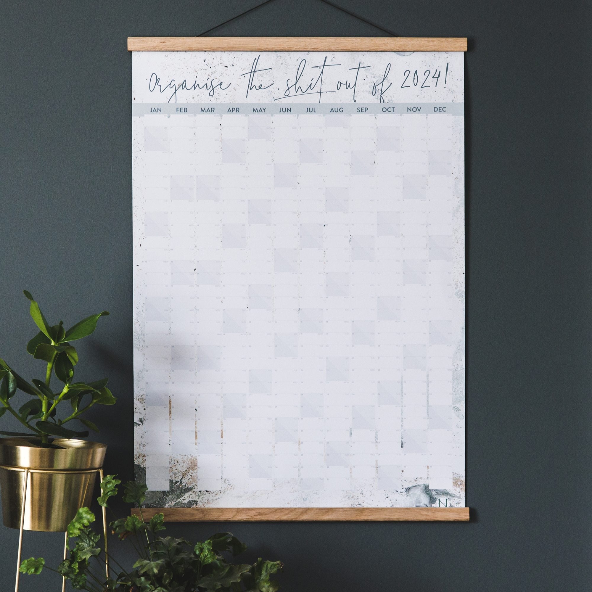 &#39;Organise The Shit Out of 2024&#39; Wall Planner - I am Nat Ltd - Wall Planner