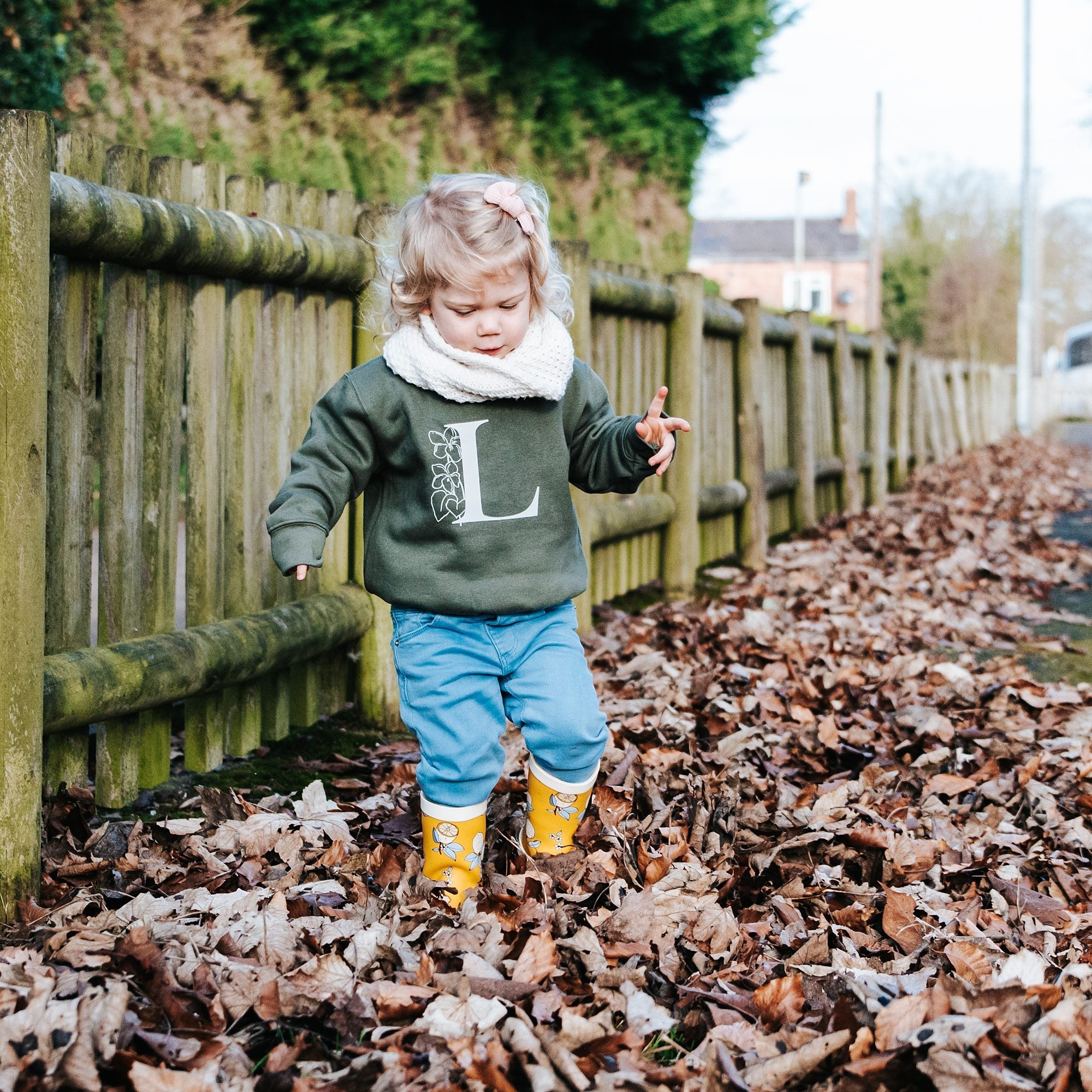 Personalised Initial &amp; Birth Month Flower Children&#39;s Jumper - I am Nat Ltd - Children&#39;s Jumper