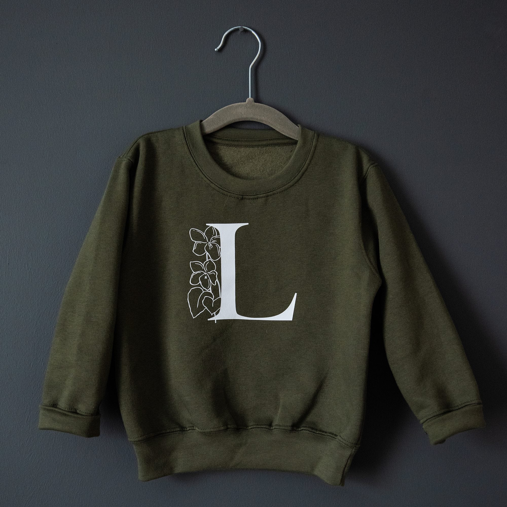 Personalised Initial &amp; Birth Month Flower Children&#39;s Jumper - I am Nat Ltd - Children&#39;s Jumper