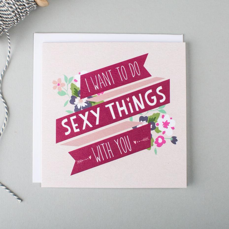 ‘Sexy Things With You’ Funny Love Card - I am Nat Ltd - Greeting Card