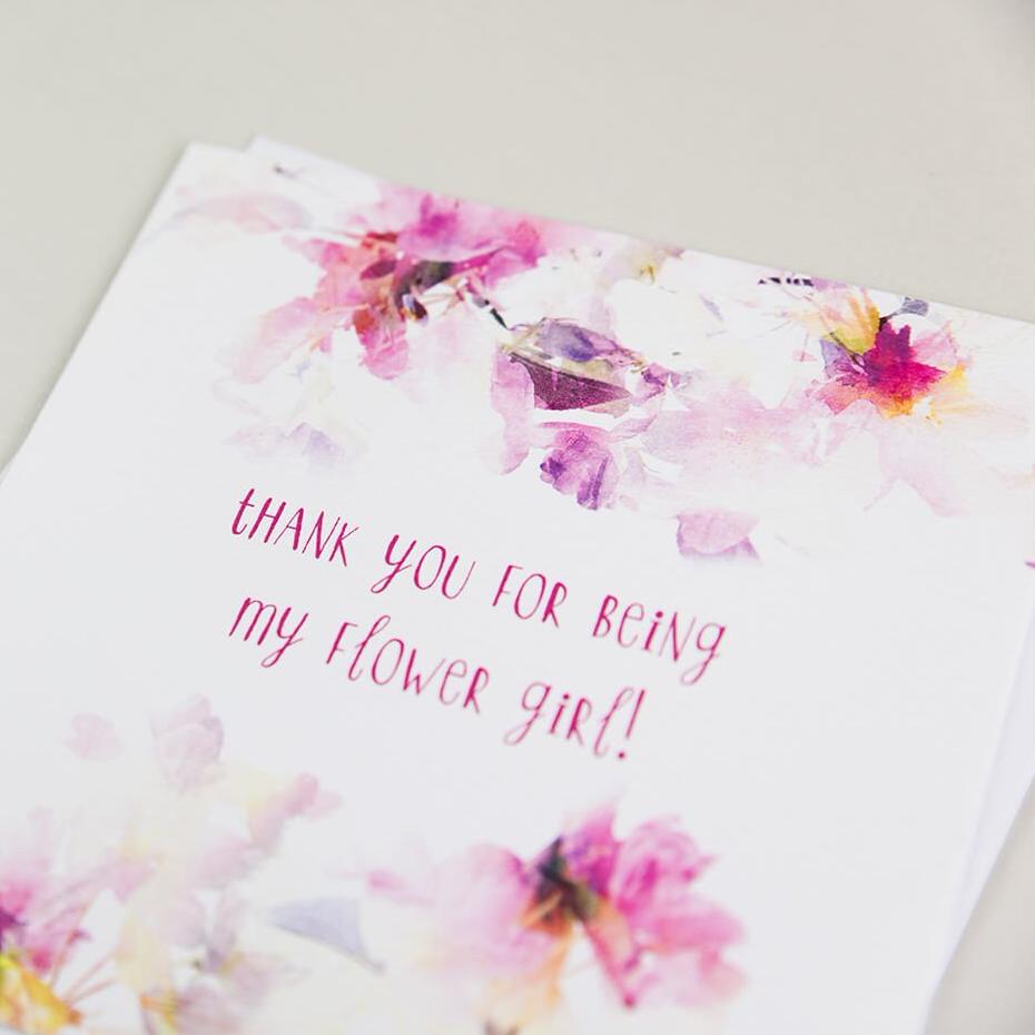‘Thank You For Being My Flower Girl’ Wedding Card - I am Nat Ltd - Greeting Card