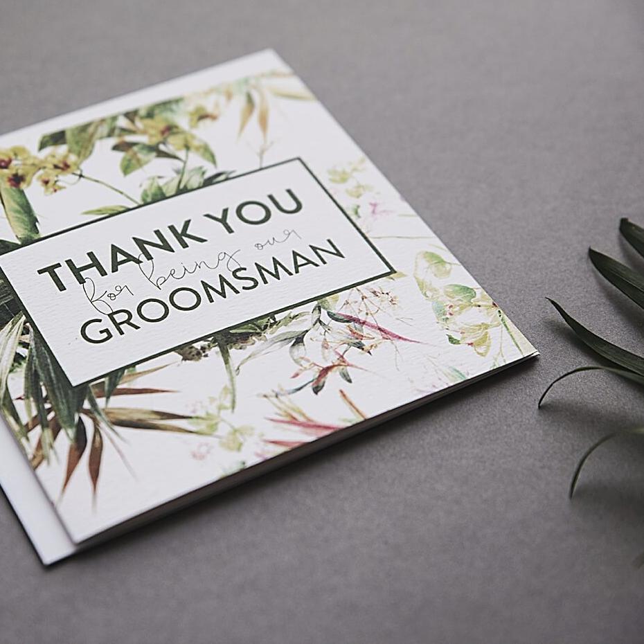 'Thank You For Being Our Groomsman’ Wedding Card - I am Nat Ltd - Greeting Card