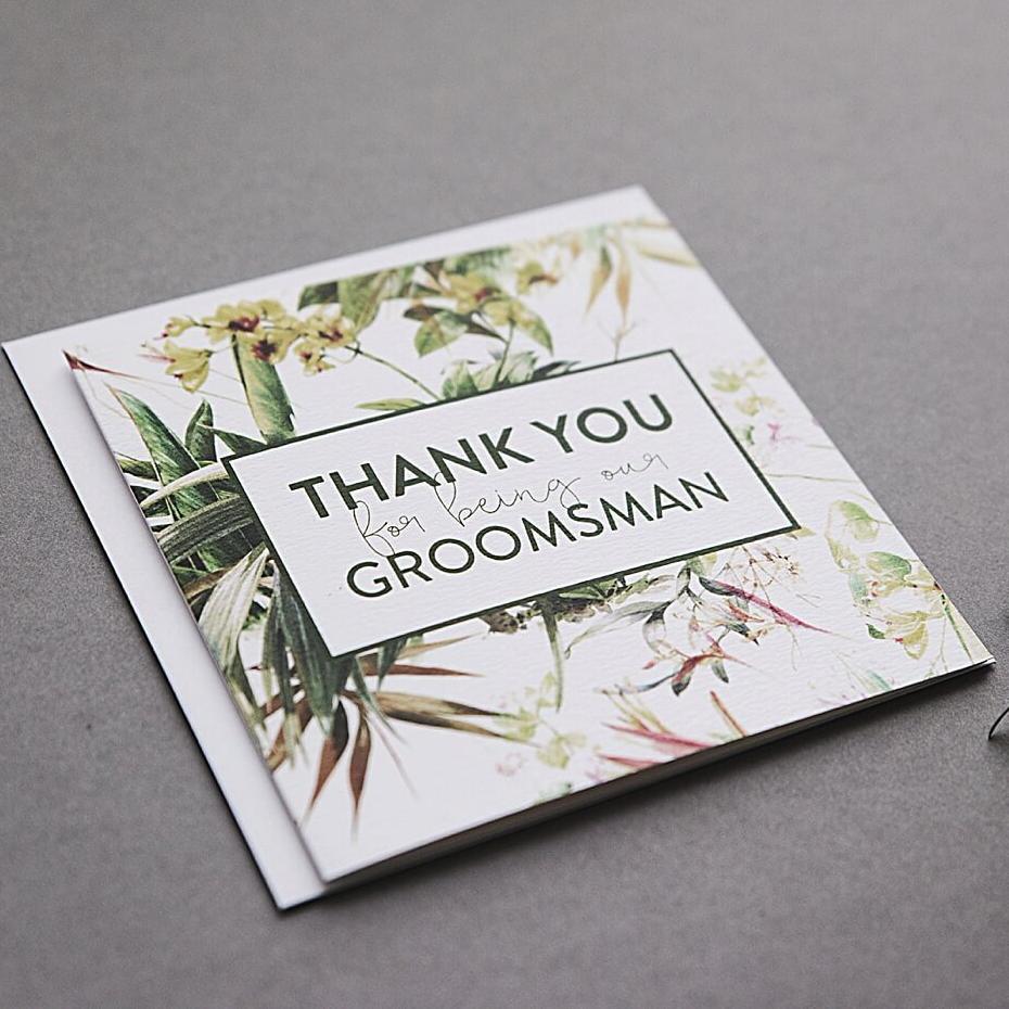 'Thank You For Being Our Groomsman’ Wedding Card - I am Nat Ltd - Greeting Card