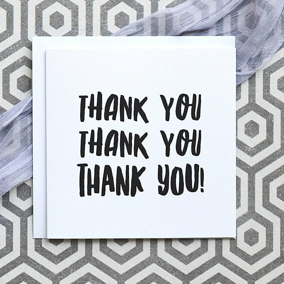 'Thank You! Thank you! Thank You! Appreciation Card - I am Nat Ltd - Greeting Card