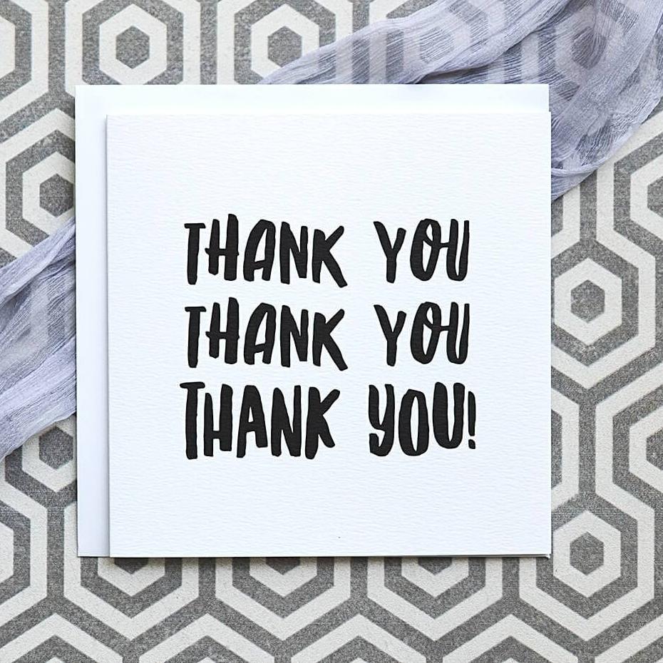 &#39;Thank You! Thank you! Thank You! Appreciation Card - I am Nat Ltd - Greeting Card