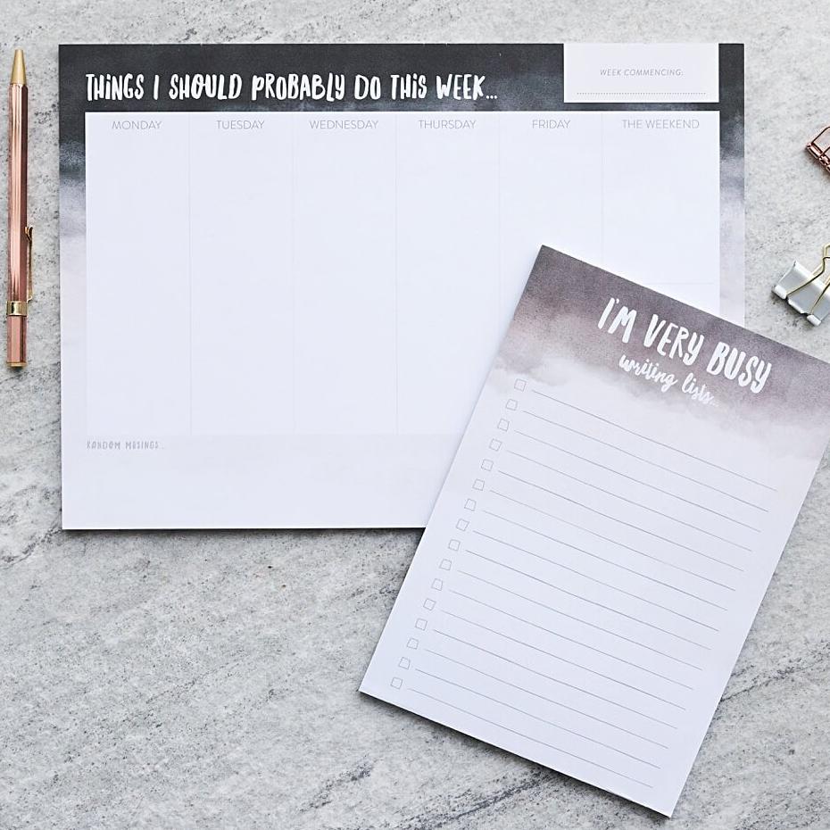 &#39;Things I Should Probably Do&#39; A4 Weekly Planner Desk Pad - I am Nat Ltd - Notepad