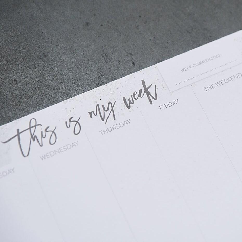 &#39;This Is My Week&#39; A4 Weekly Planner Desk Pad - I am Nat Ltd - Desk Pad