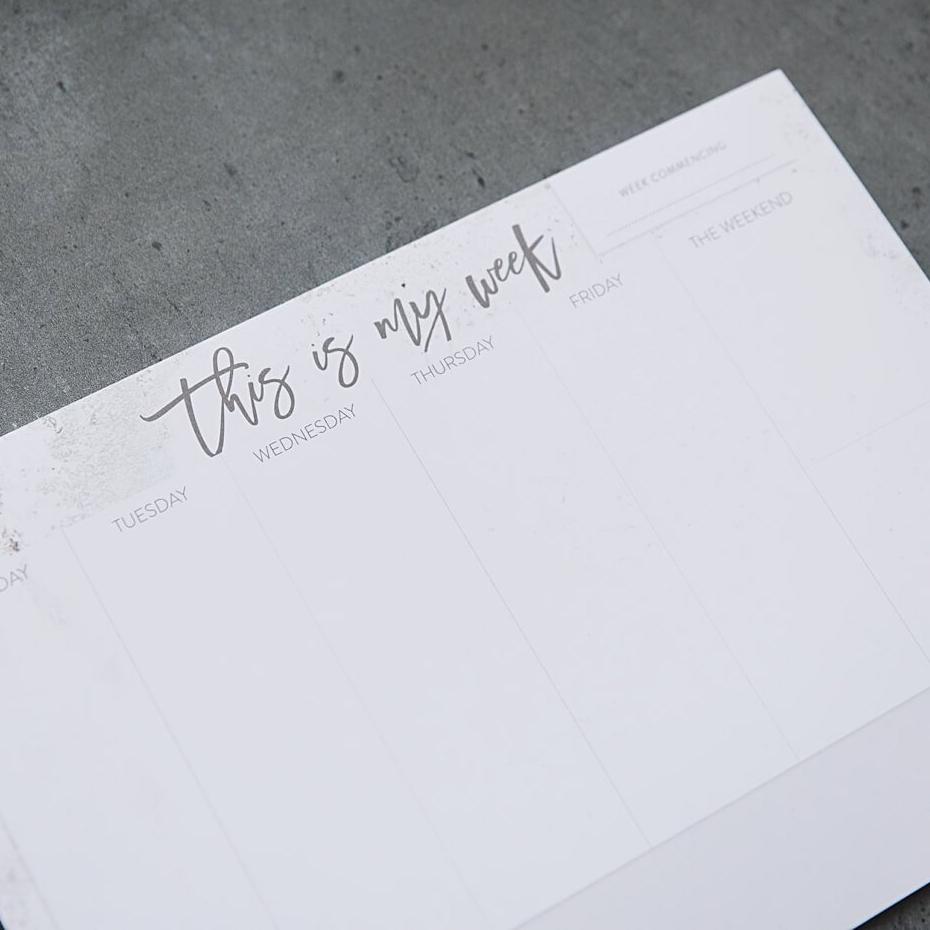 &#39;This Is My Week&#39; A4 Weekly Planner Desk Pad - I am Nat Ltd - Desk Pad