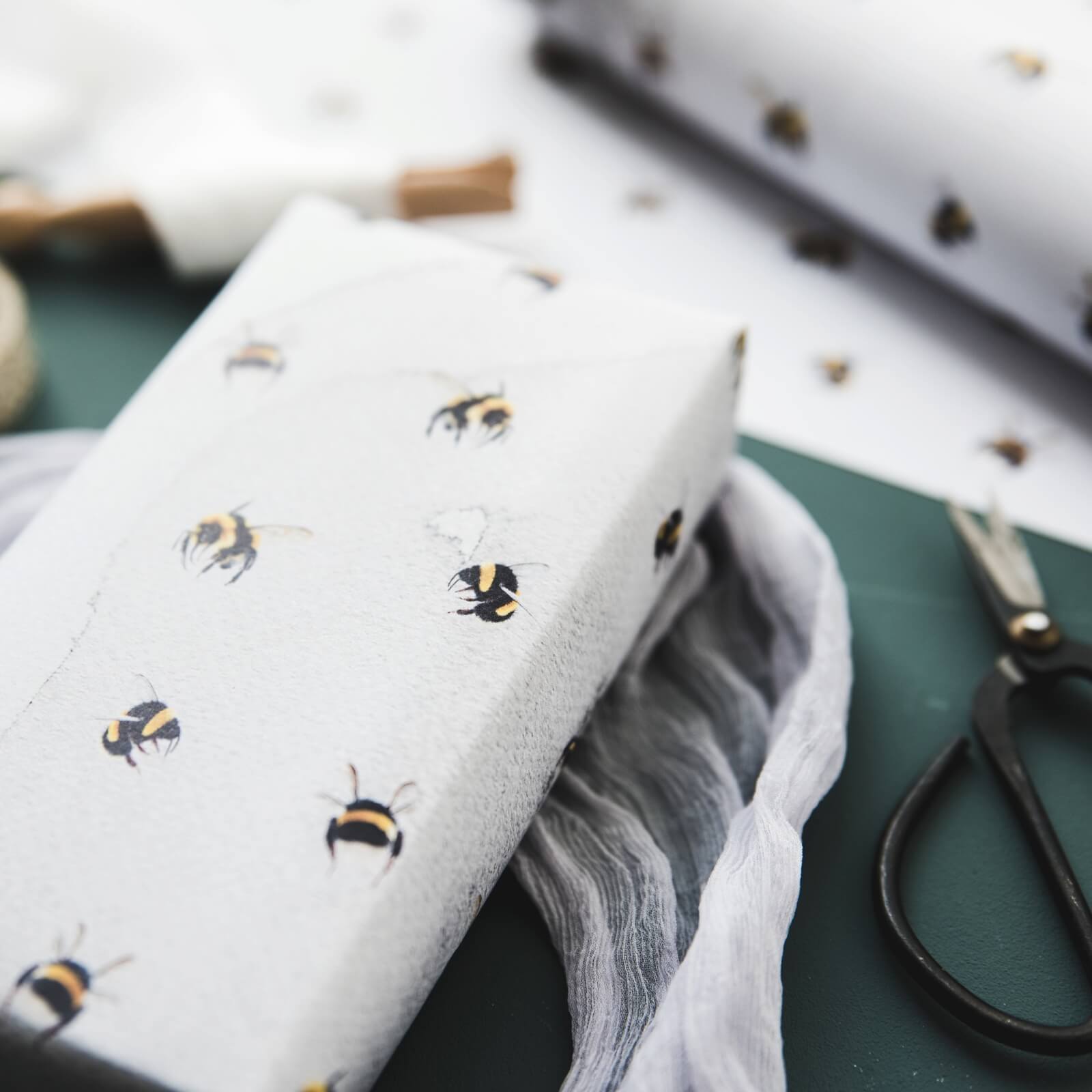 Watercolour Bumblebees Gift Wrap - I am Nat Ltd - Gift Wrap