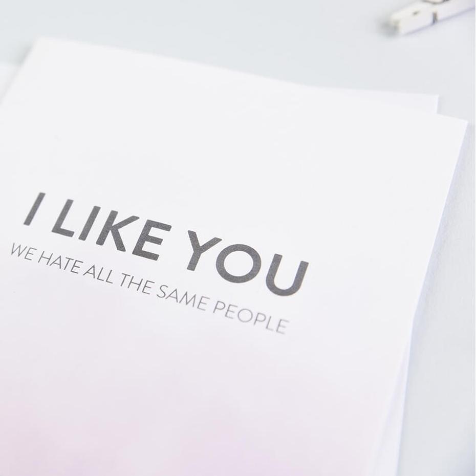 ‘We Hate All The Same People’ Funny Friendship Card - I am Nat Ltd - Greeting Card