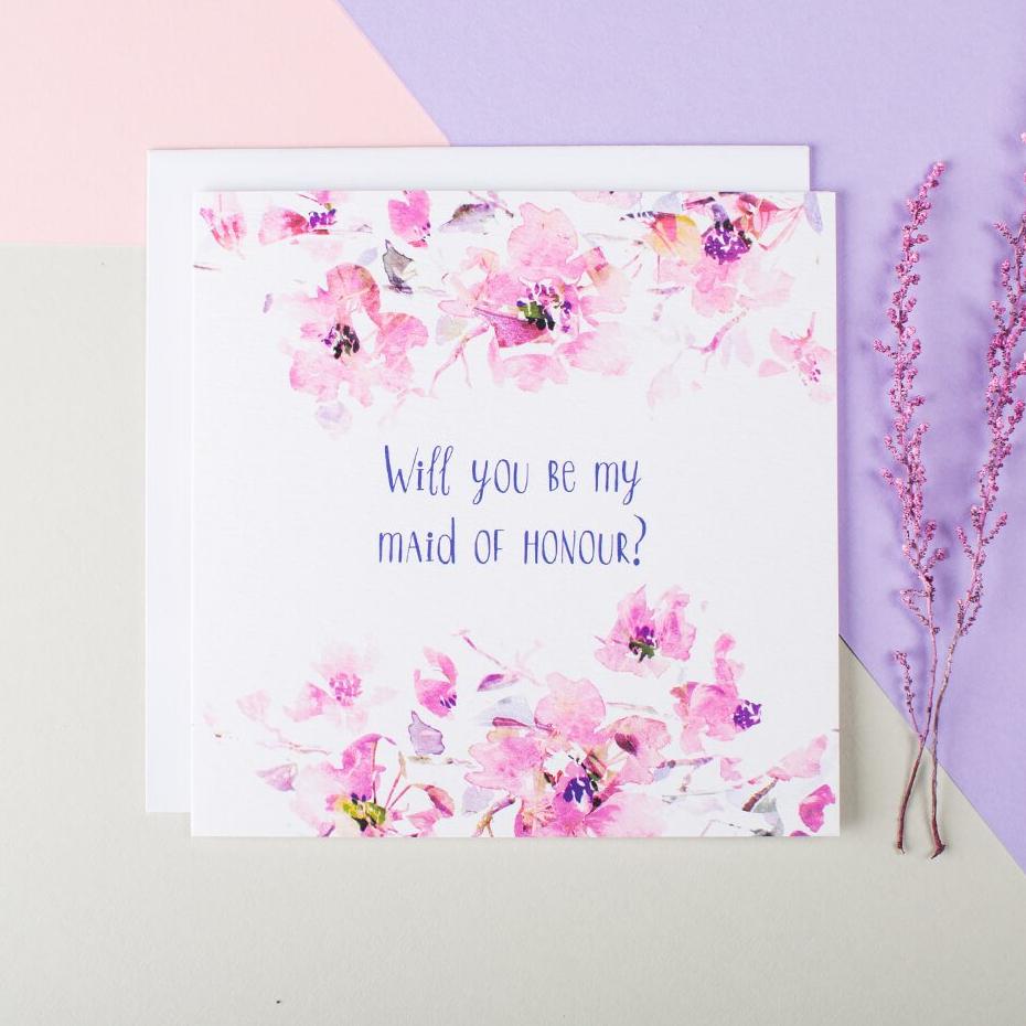 ‘Will You Be My Maid Of Honour’ Proposal Card - I am Nat Ltd - Greeting Card