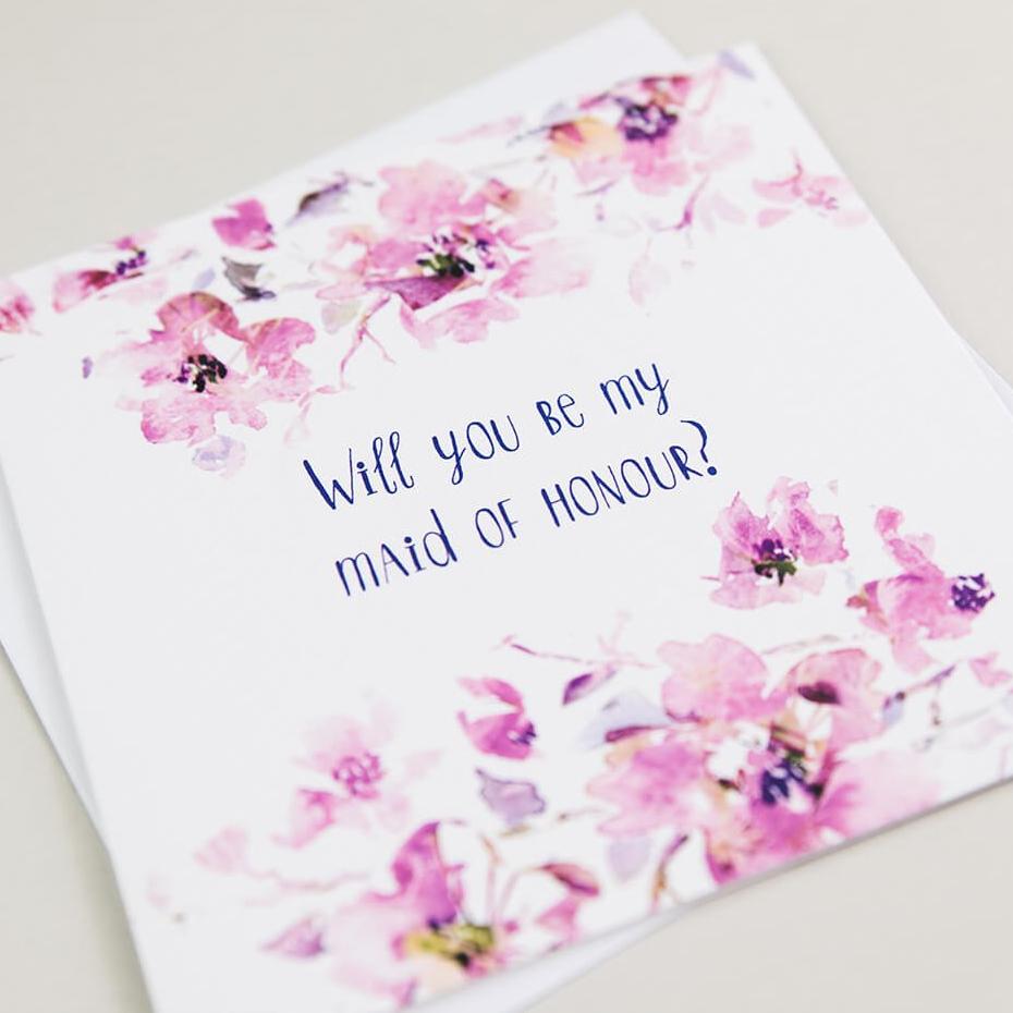 ‘Will You Be My Maid Of Honour’ Proposal Card - I am Nat Ltd - Greeting Card