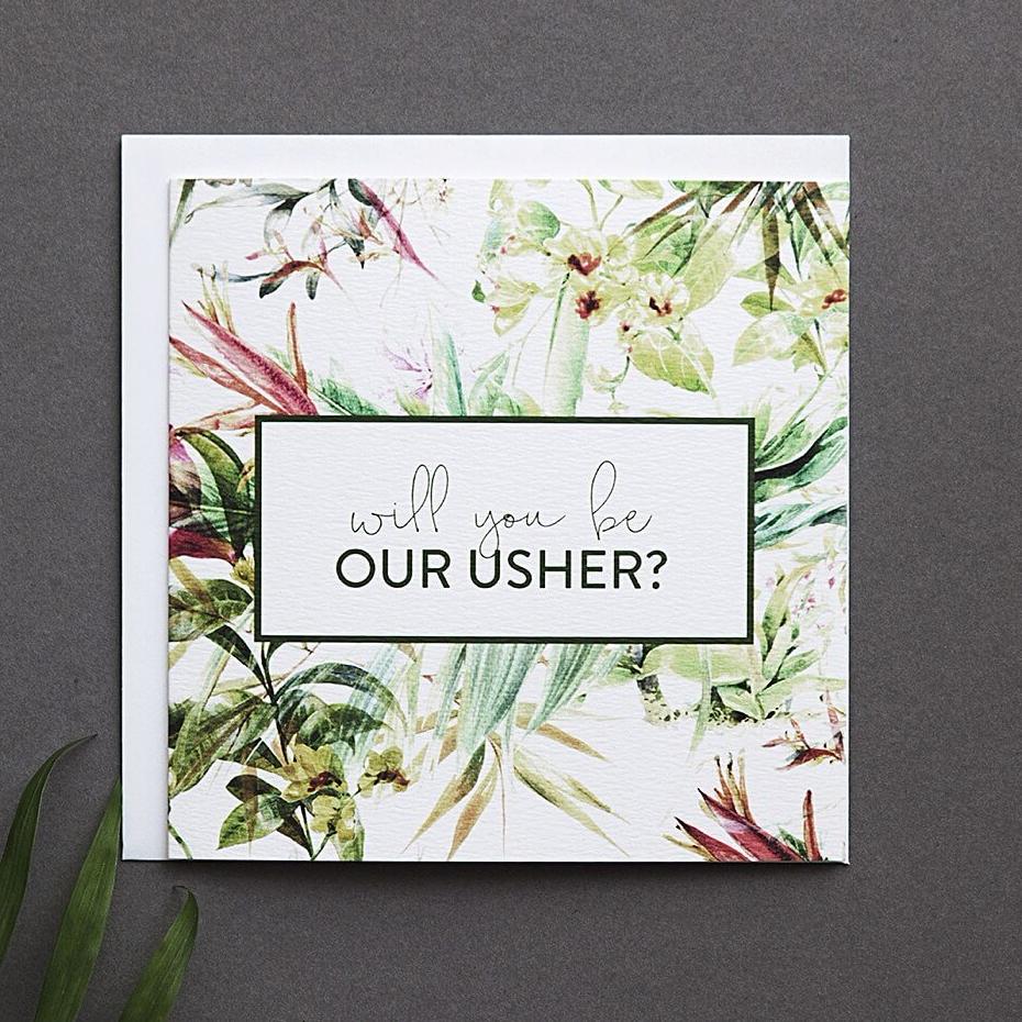 &#39;Will You Be Our Usher?’ Proposal Card - I am Nat Ltd - Greeting Card