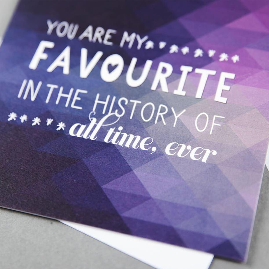 ‘You Are My Favourite’ Geometric Anniversary Card - I am Nat Ltd - Greeting Card