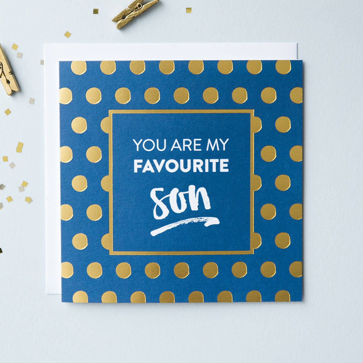 'You Are My Favourite Son' Gold Foil Card - I am Nat Ltd - Greeting Card