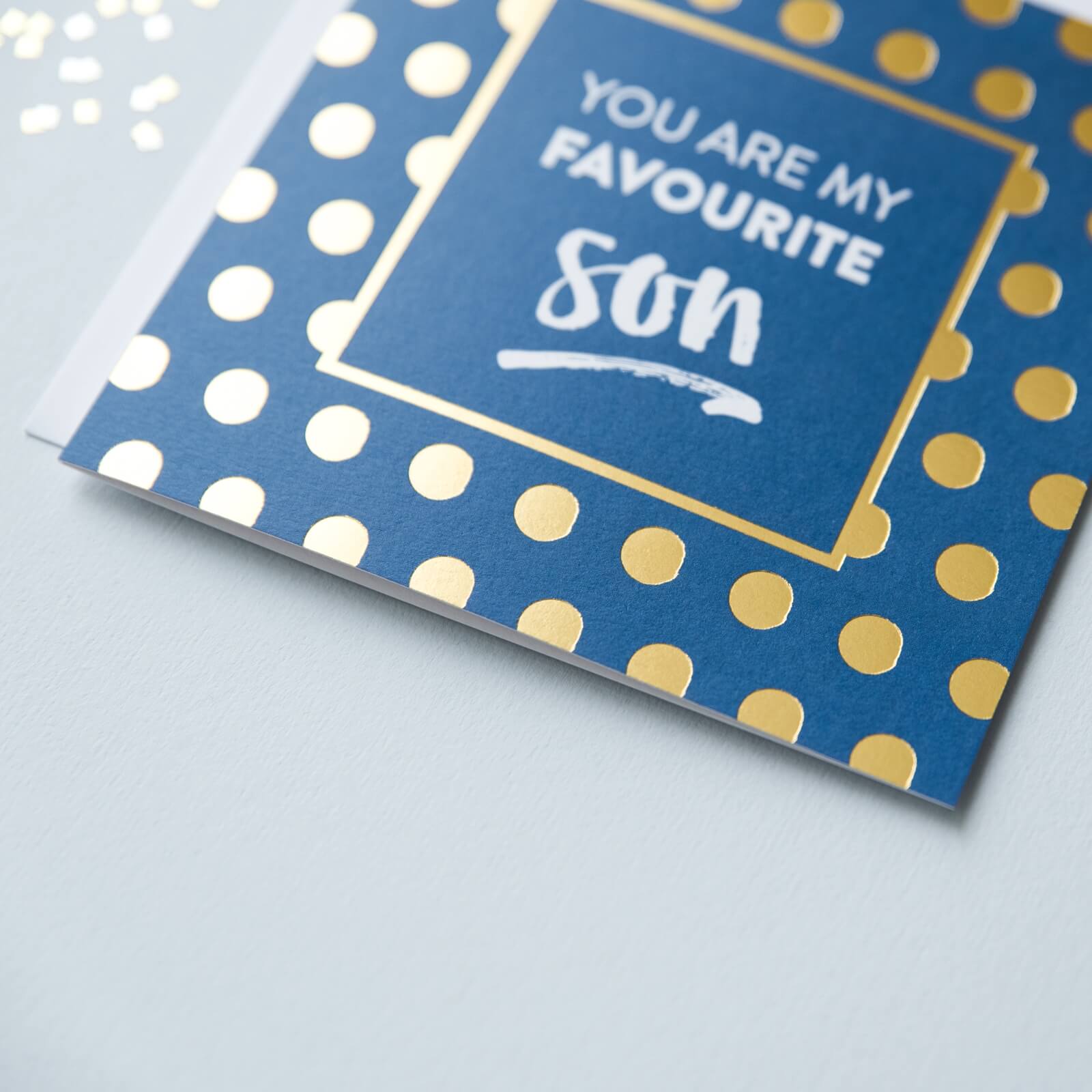 &#39;You Are My Favourite Son&#39; Gold Foil Card - I am Nat Ltd - Greeting Card