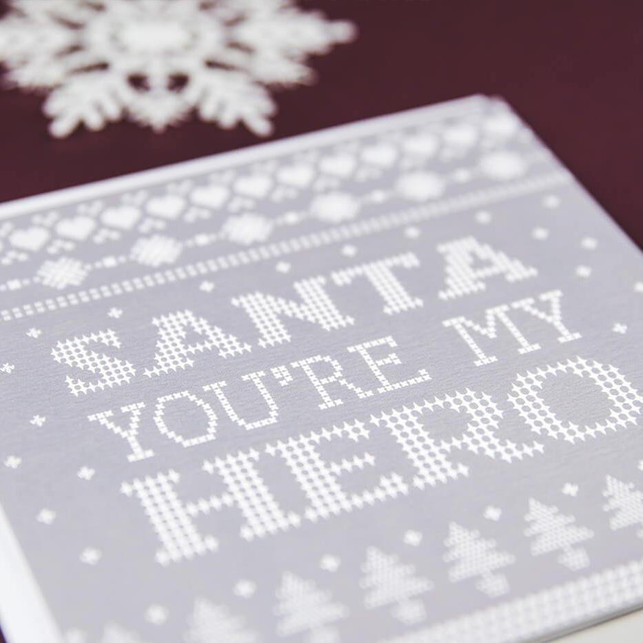 &#39;You&#39;re My Hero&#39; Santa Christmas Card - I am Nat Ltd - Greeting Card